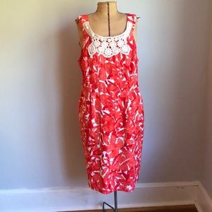 Cato Woman Red Coral Sleeveless Dress LinenRayon